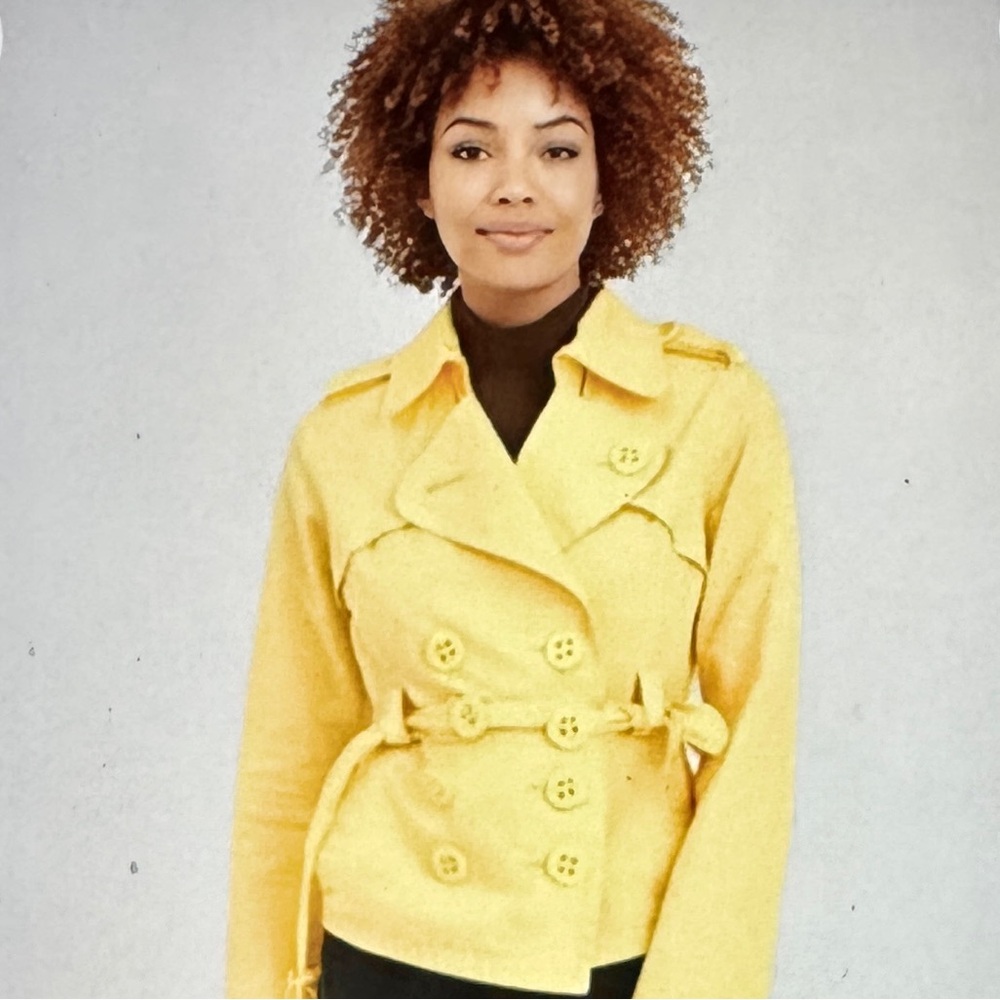 Candie’s Yellow Vintage Double Breasted Peacoat Jacket Girl’s Juniors Size L
